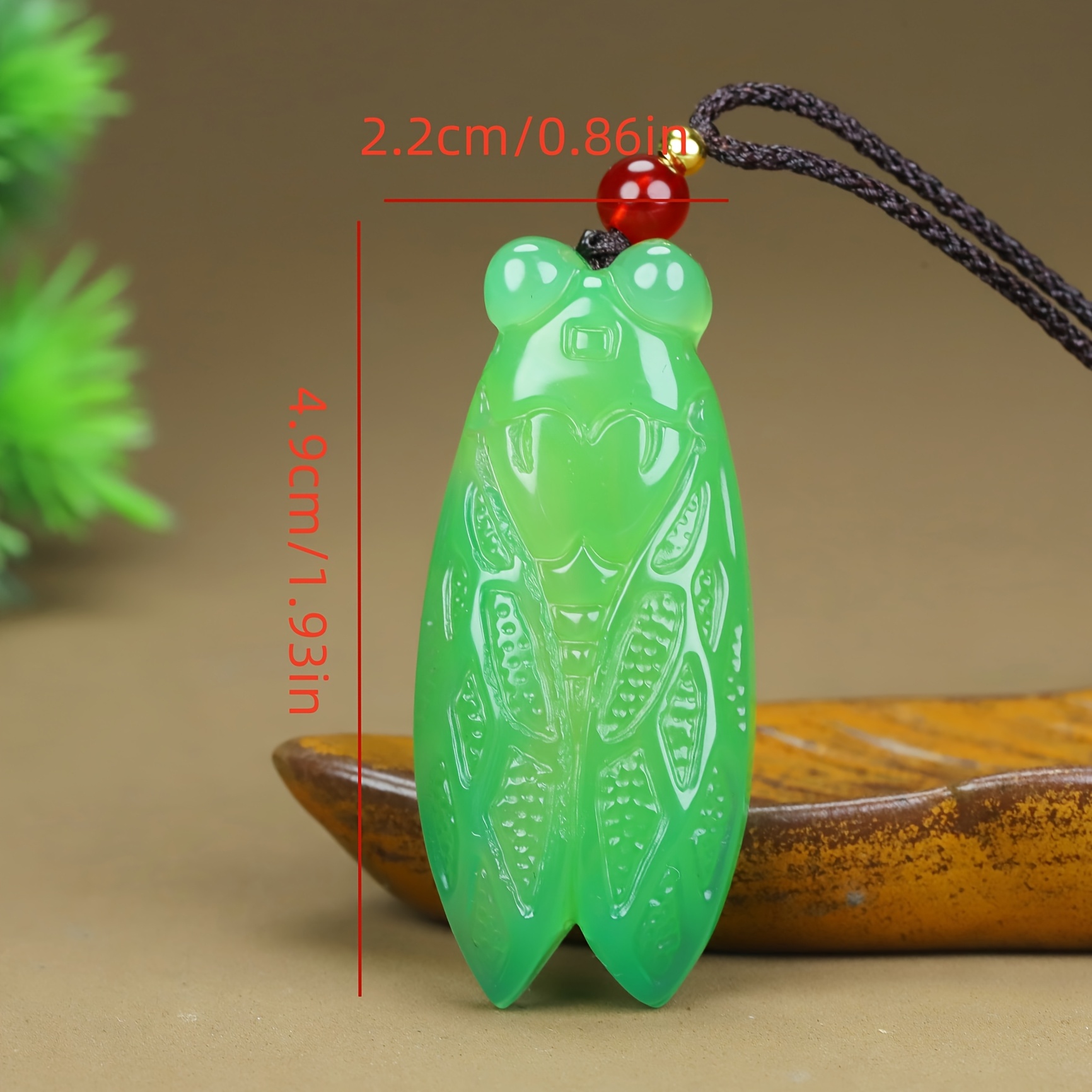 Natural Stone Cicada Pendant, Stylish Accessory